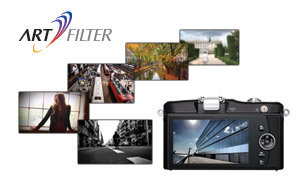6 Art filters can be applied to stills or video