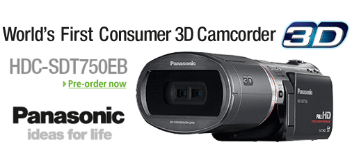 The world's first consumer 3D camcorder, the Panasonic SDT750