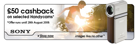 Claim �50 Cashback on selected Sony HD Handycams