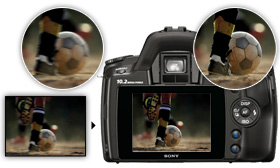 SteadyShot uses a sensor to prevent hand shake blurring pictures