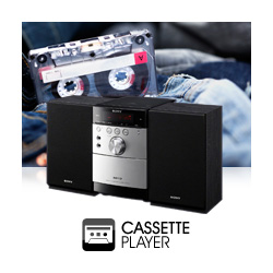 Don't miss out on your old favourites with built in Cassette deck