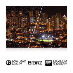 ISO 16000 maximum sensitivity with BIONZ processor noise reduction for natural-looking images, even in low light conditions.