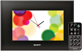 A range of clock and calendar views and a handy remote control make the frame practical as well as beautiful