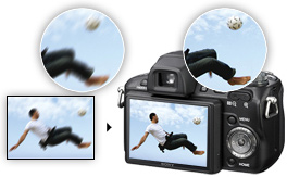 Optical SteadyShot uses a sensor to prevent hand shake blurring pictures