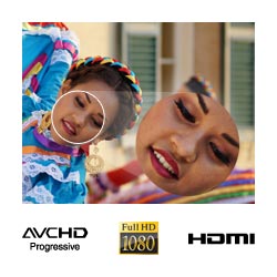 Full 1080 High Definition movies in 50i for the smooth video quality as well as 25p for cinematic feel. 