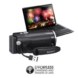 Use the built-in USB cable to easily transfer video and photos to your PC.