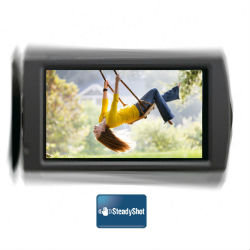 Electronic SteadyShot for taking stable handheld pictures while walking.