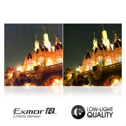High sensitivity pro-style Exmor R CMOS sensor with 18.2 megapixels for unsurpassed pictures even in low light. 