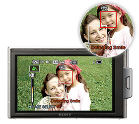 Press the icon and Smile Shutter makes catching smiles easy