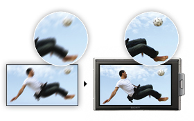Optical SteadyShot uses a sensor to stop hand shake blurring pictures