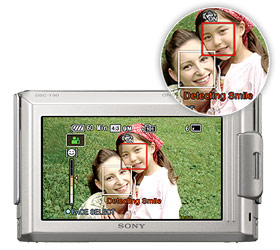 Press the icon and Smile Shutter makes catching smiles easy Press the icon and Smile Shutter makes catching smiles easy