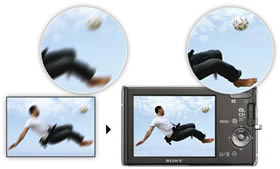 SteadyShot uses a sensor to stop hand shake blurring the pictures
