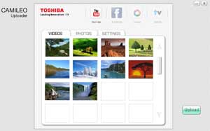 The CAMILEO Uploader software come included with the Toshiba Camileo X200
