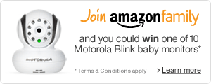 Join Amazon Family for a chance to win one of 10 Motorola Blink monitors