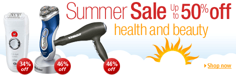 Summer Sale -- up to 50% off health and beauty