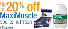 Up to 20% off Maximuscle sports nutrition