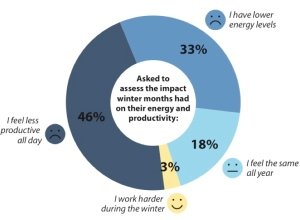 79% of people are less productive or less energised in winter