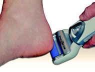The Micro-Pedi removes rough, hard and dry skin from your feet