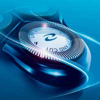 Skin protection system in AquaTouch shaver range means the caps covering the cutters to prevent the rotary blades from damaging the skin.