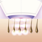 Apply gentle pulses of light to the hair