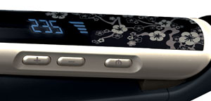 The Pearl Hair Straightener's digital display and LCD temperature lock