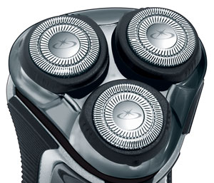 The Remington R6130 Rotary Shaver's 3 flexing heads