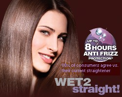 straight glossy hair from wet