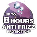 8 hours of anti-frizz protection