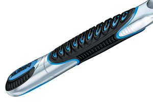 Ribbed handle with added grips for better control