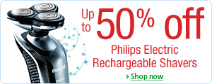 Up to 50% off Philips Electric Shavers