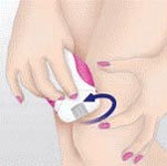 Hold the skin taut and begin epilating