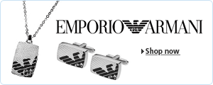 Emporio Armani pendant on chain and cufflinks and logo