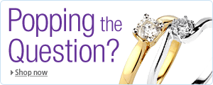 Popping The Question Engagemnt promotion highlighting two diamond rings