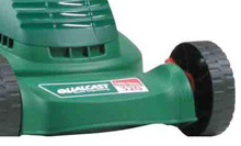 The Qualcast Easi-Trak 320 mower features a height of cut indicator by the front wheels