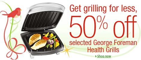 50% off selected George Foreman health grills