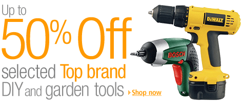 Save up to 50% off selected top brand DIY and garden tools