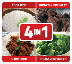 Four cooking options with the 4-in-1