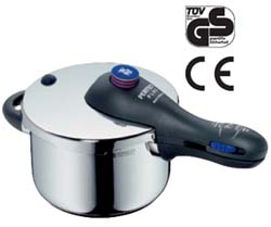 All WMF pressure cookers are very safe. They bear the GS seal for certified safety assigned by the German T&Uuml;V as well as the CE sign and get quality checked several times during the production process.