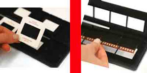 Easy-to-use slide and negative holders included
