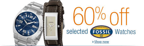 Save 60% on selected Fossil Watches