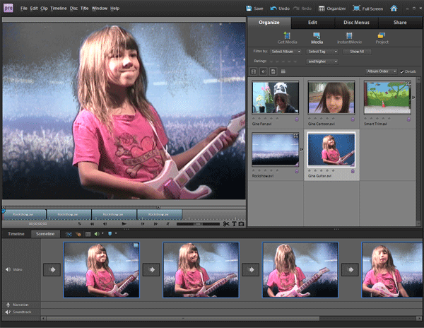 Adobe Elements 9--Merge videos to create stories