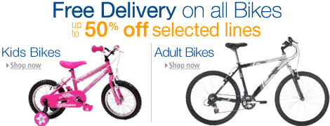 Free Delivery On All Bikes & Up to 50% Off Selected Kids & Adult Bikes