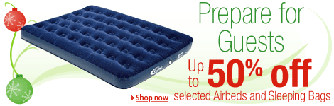 Up to 50% off selected Airbeds and Sleeping Bags