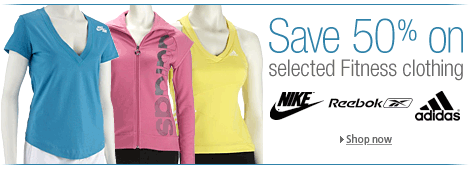Save 50% on selected Fitness Clothing