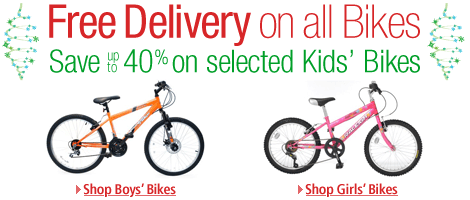 Free Delivery On All Bikes & Up to 40% Off Selected Kids' Bikes