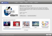 Toast 11 Welcome Screen