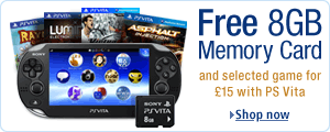 Buy the PlayStation Vita at Amazon.co.uk and get an 8GB memory card for free, and a selected game for �15.