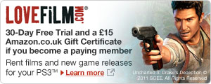 LOVEFiLM is the UK's biggest online DVD, Blu-ray and games rental service, and it now has thousands of film titles available to watch online via your PC, PS3 and selected internet-connected TVs and Blu-ray players.