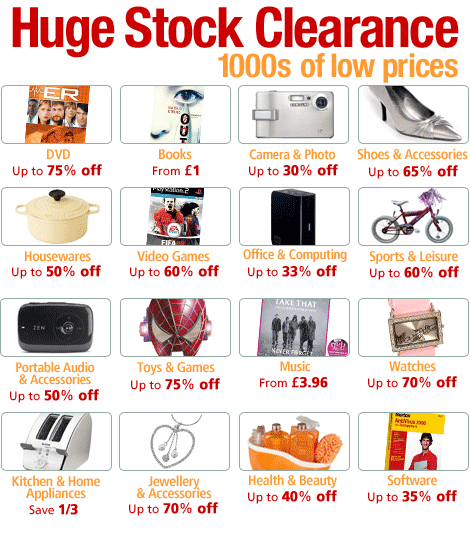 Amazon.co.uk Huge Stock Clearance - 1000s of low prices