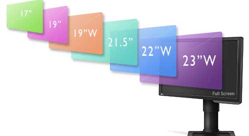  BenQ XL2411Z LED Gaming Monitor. Screen sizes